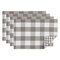 Contemporary Home Living Reversible Buffalo Check Cotton Placemats - 17" - Gray and White - Set of 4